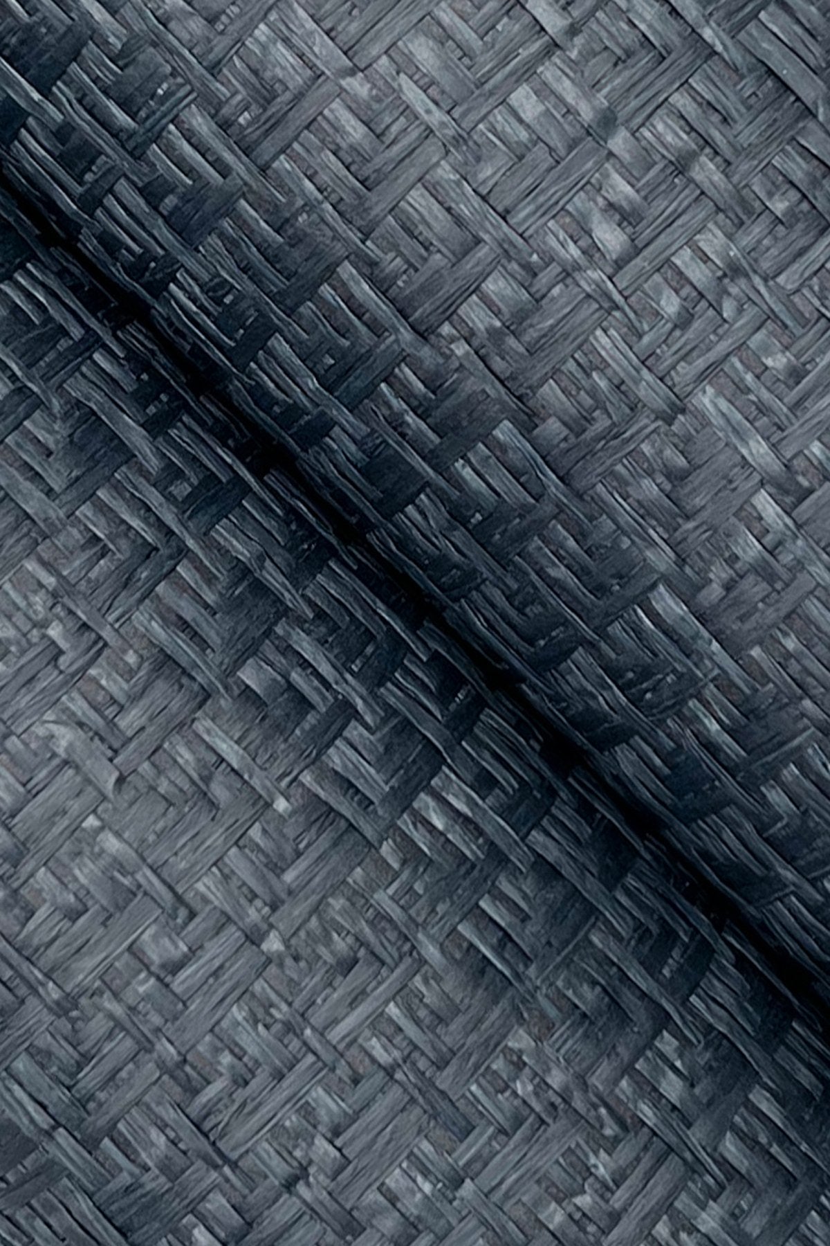 Tatami Weave Navy Wallpaper with Traditional Grasscloth Paper Weave - York OG0529GV