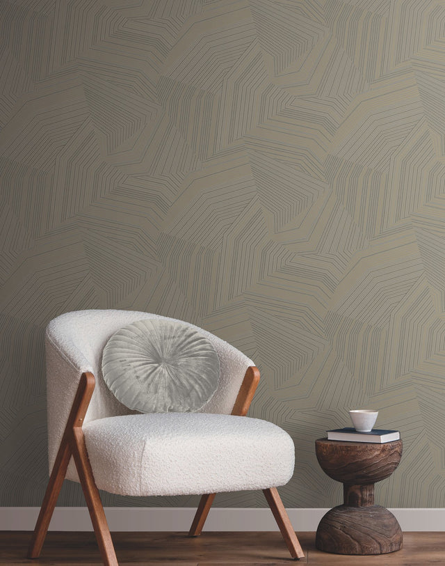 Dotted Maze Glint Geometric Metallic Wallpaper - York OI0613