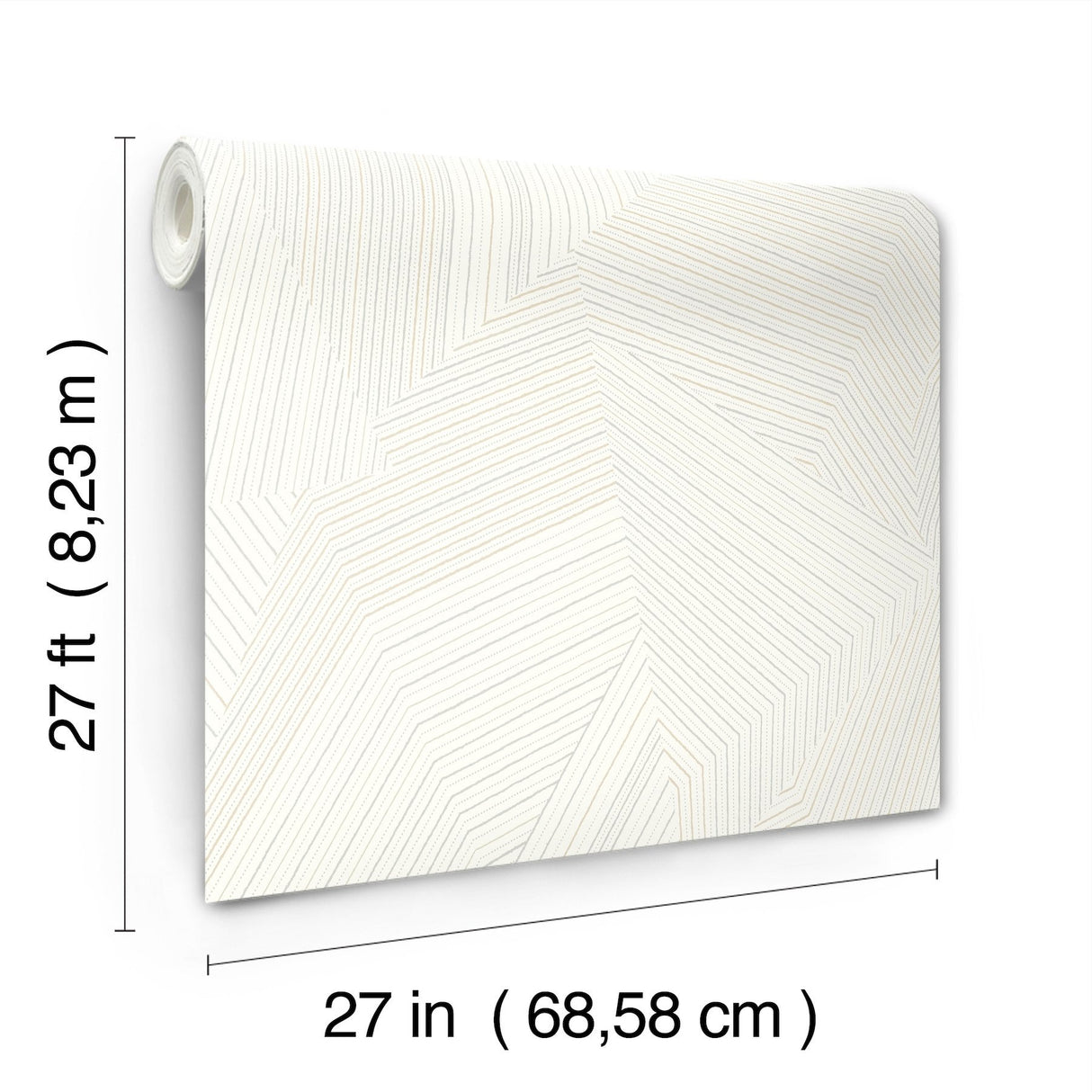 Dotted Maze White Geometric Metallic Unpasted Wallpaper - York OI0615