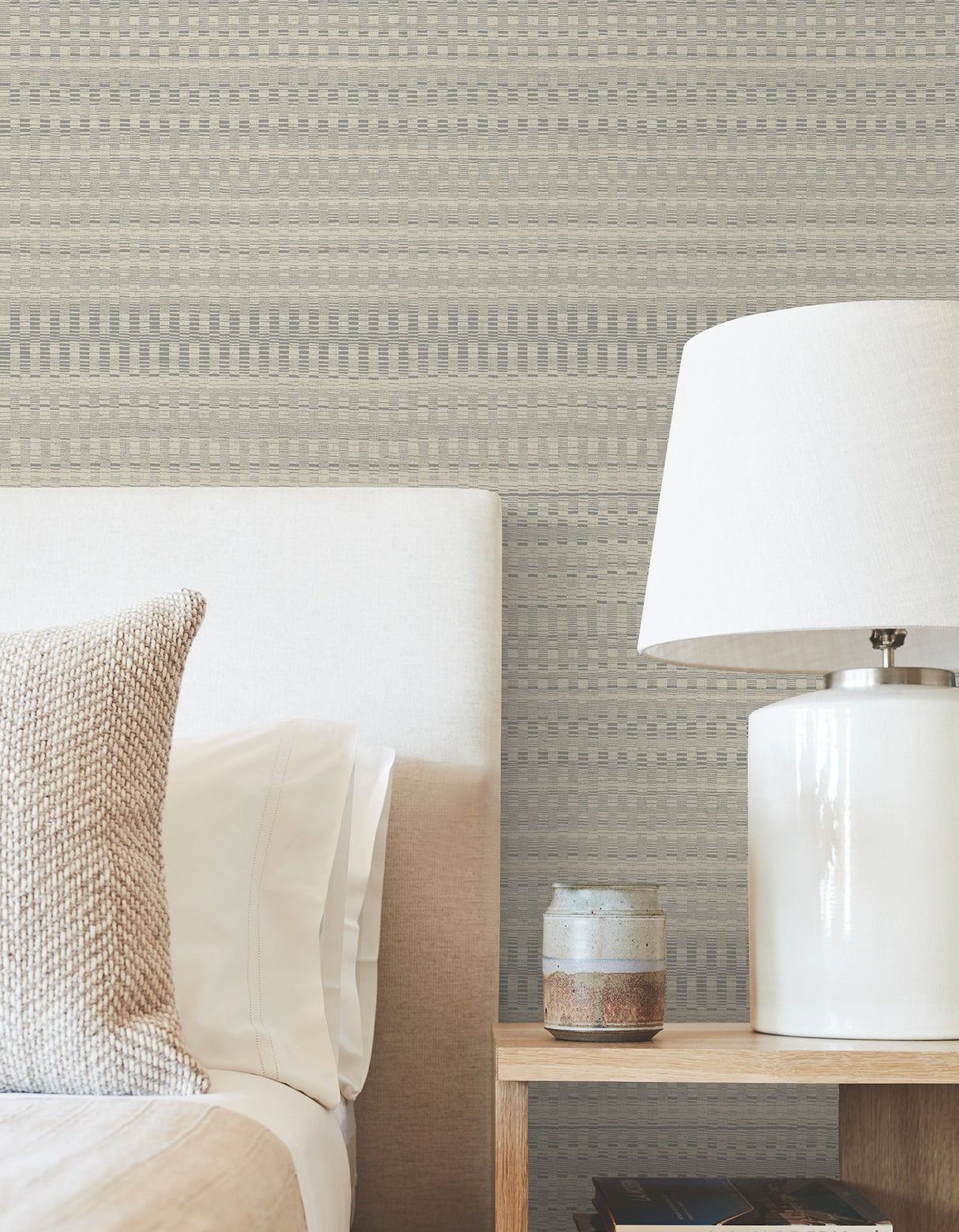Tapestry Stitch Linen Wallpaper with Raised Ink Weaves Pattern - York OI0626