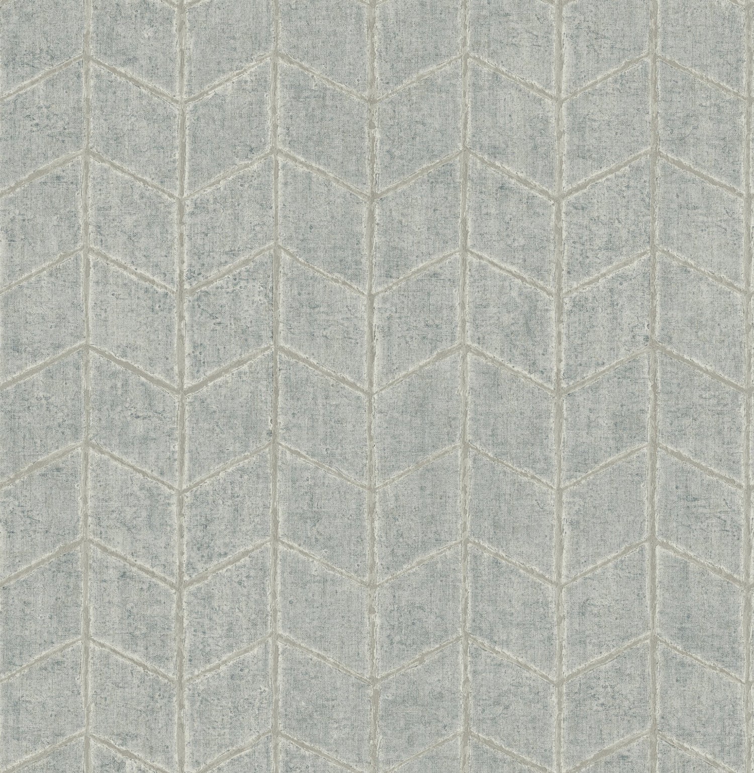 Flatiron Geometric Grey Sky Wallpaper with Metallic Chevron Herringbone Style - York OI0641