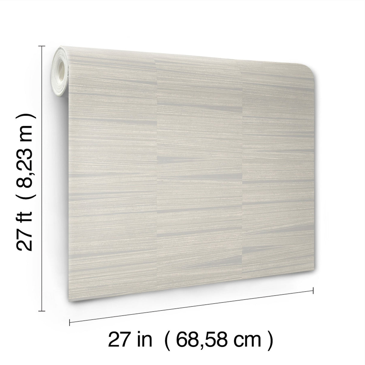 Line Stripe Grey Wallpaper with Metallic Textured Horizontal Stripe Pattern - York OI0664