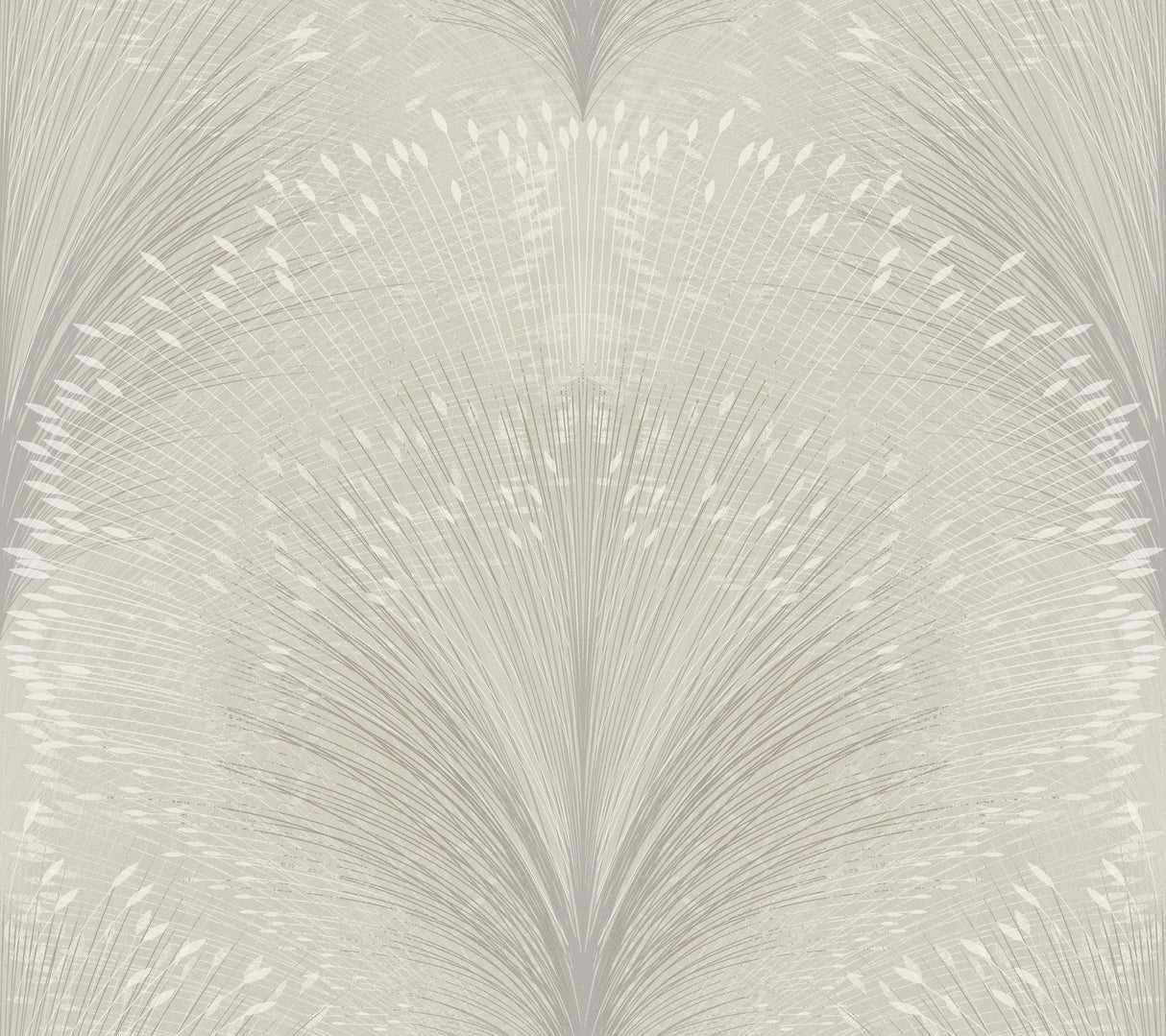Papyrus Plume Grey Metallic Botanical Wallpaper - York OI0684