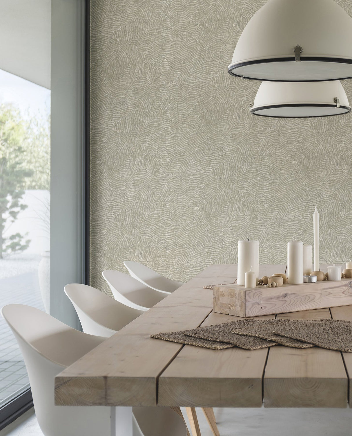 Modern Wood Taupe Metallic Geometric Wallpaper - York OI0712