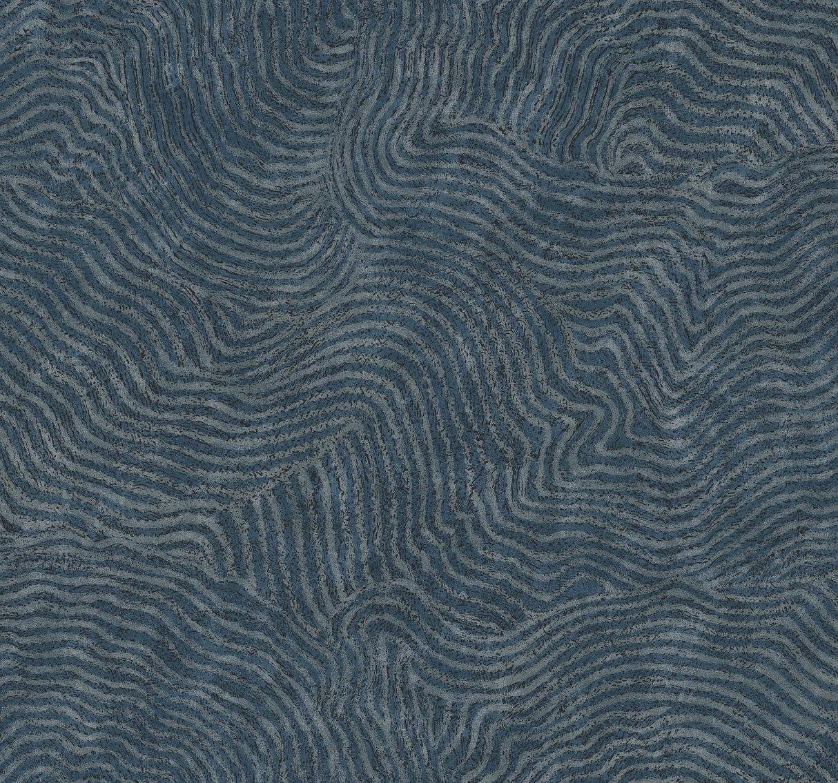 Modern Wood Indigo Wallpaper with Metallic Raised Ink Geometric Woodgrain Pattern - York OI0714
