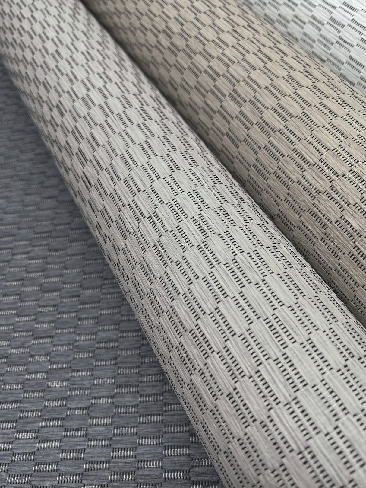 Checkerboard White Wallpaper with Woven Texture - York OI0721