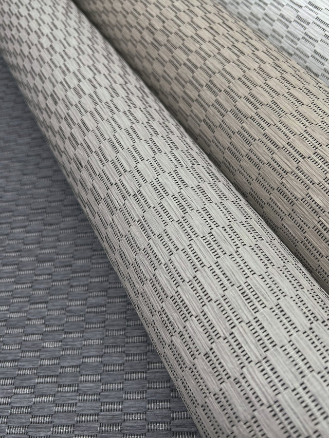 Checkerboard White Wallpaper with Woven Texture - York OI0721