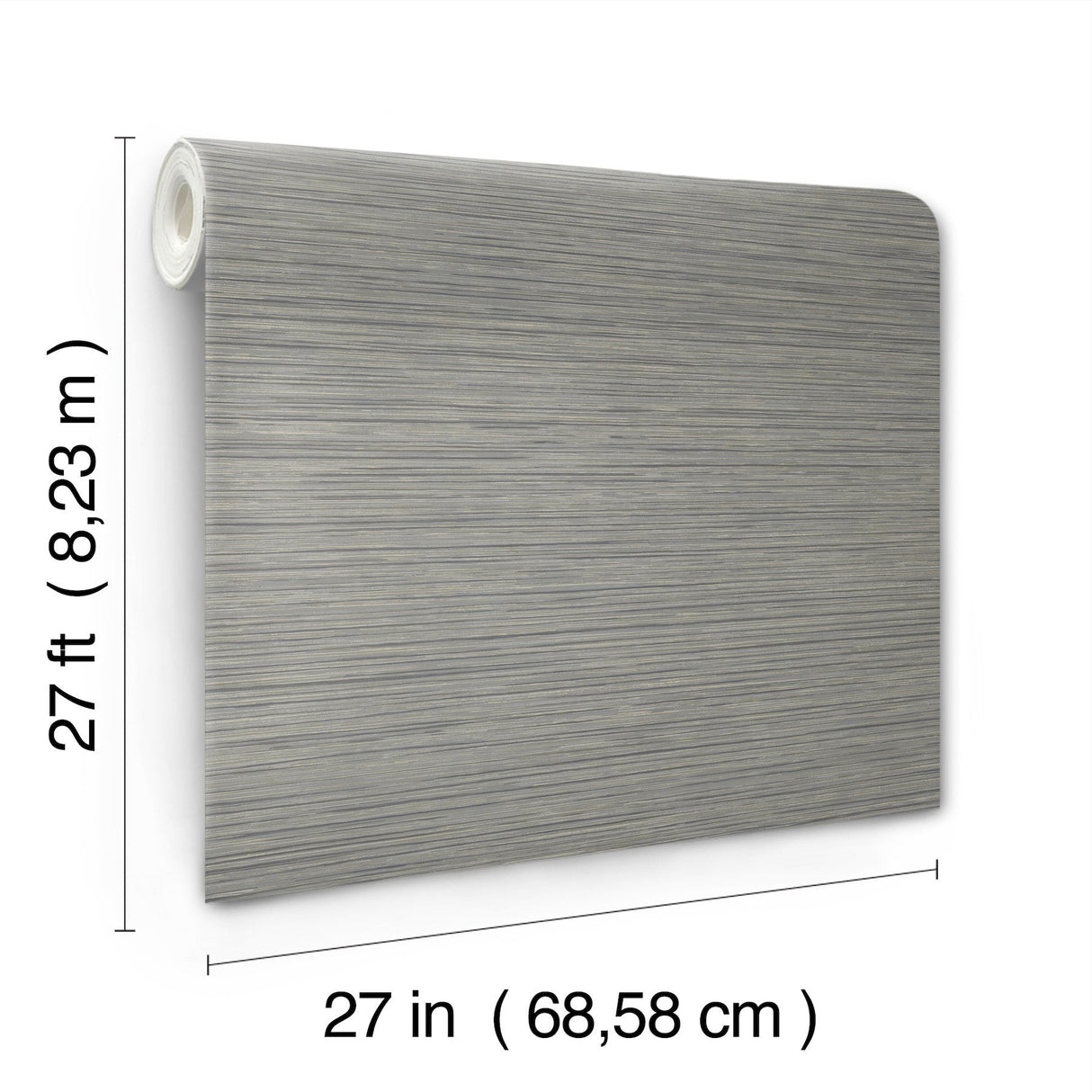 Vista Charcoal Textured Wallpaper with Raised Ink Horizontal Stria - York OI0735