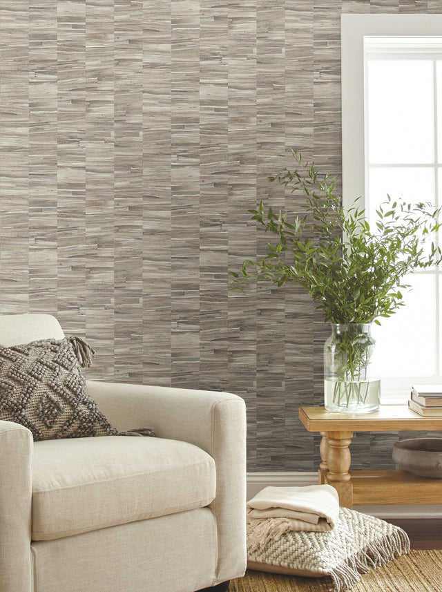 Reserve Grey Faux Aged Wood Grain Prepasted Wallpaper - Magnolia Home OM3601