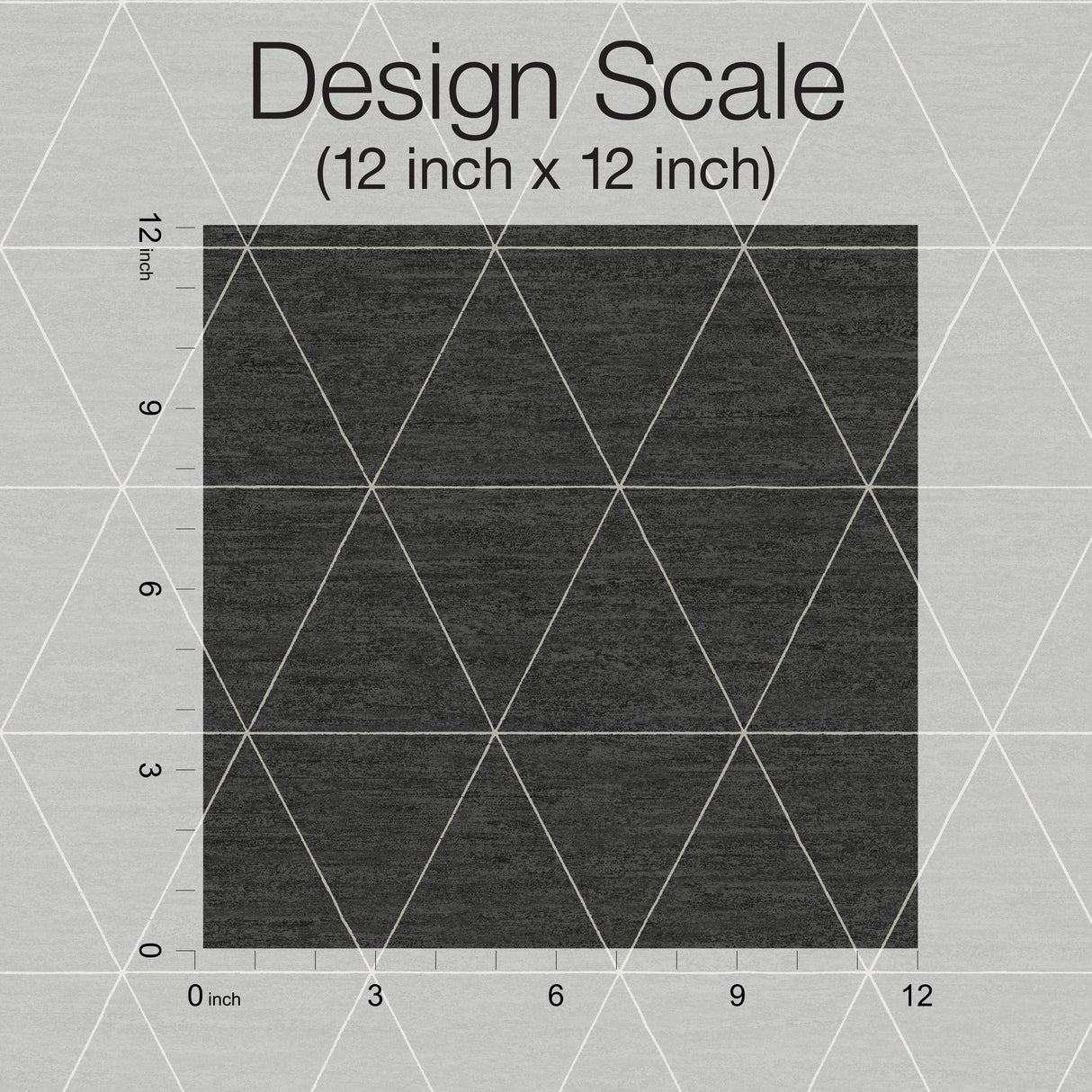 Ridge Midnight Black Geometric Triangles Prepasted Wallpaper - York OM3613