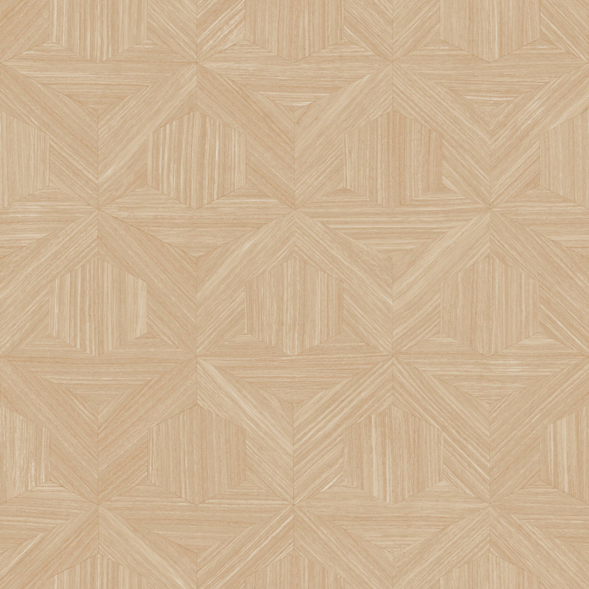 Parquet Tan Wallpaper with Geometric Wood Parquet Pattern- Magnolia Home Sure Strip - York OM3622