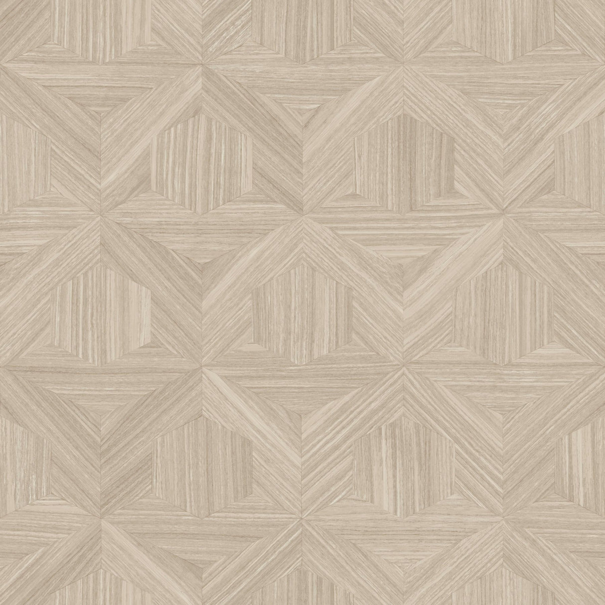 Parquet Beige Wallpaper with Geometric Wood Inlay Motif - York OM3623