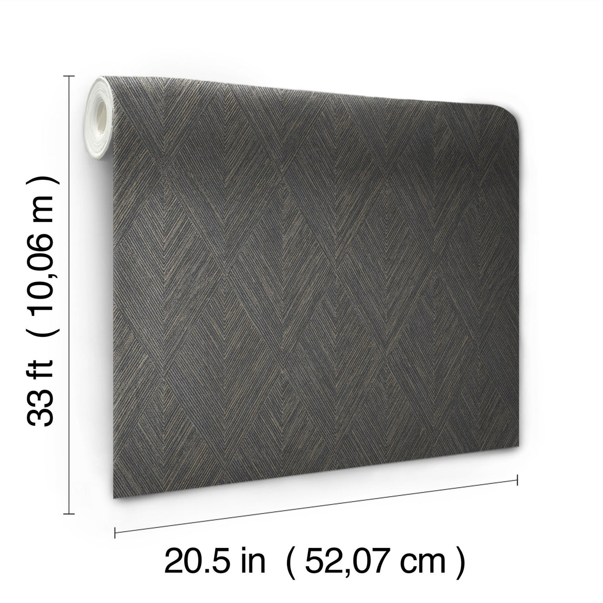 Belmont Black Wallpaper with Woven Diamond Geometric Motif - York OM3632