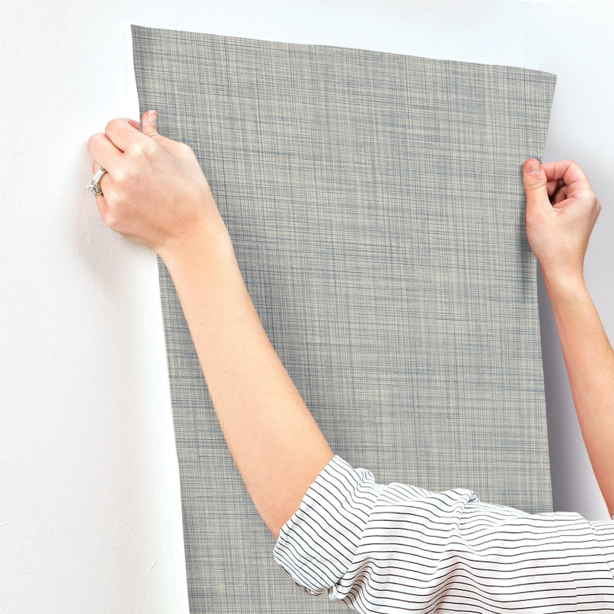 Traverse Grey Weaves Prepasted Wallpaper - Magnolia Home OM3652