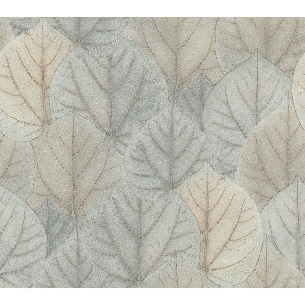Leaf Concerto Blue & Taupe Botanical Non Woven Wallpaper - York OS4244