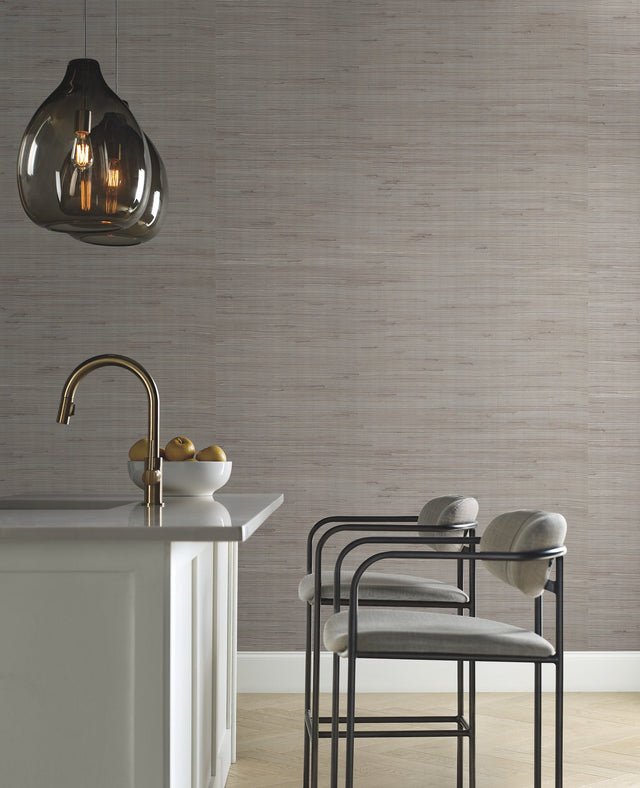 Jute Silver & Taupe Metallic Grasscloth Wallpaper - York OS4322