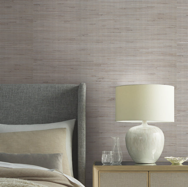 Jute Silver & Taupe Metallic Grasscloth Wallpaper - York OS4322