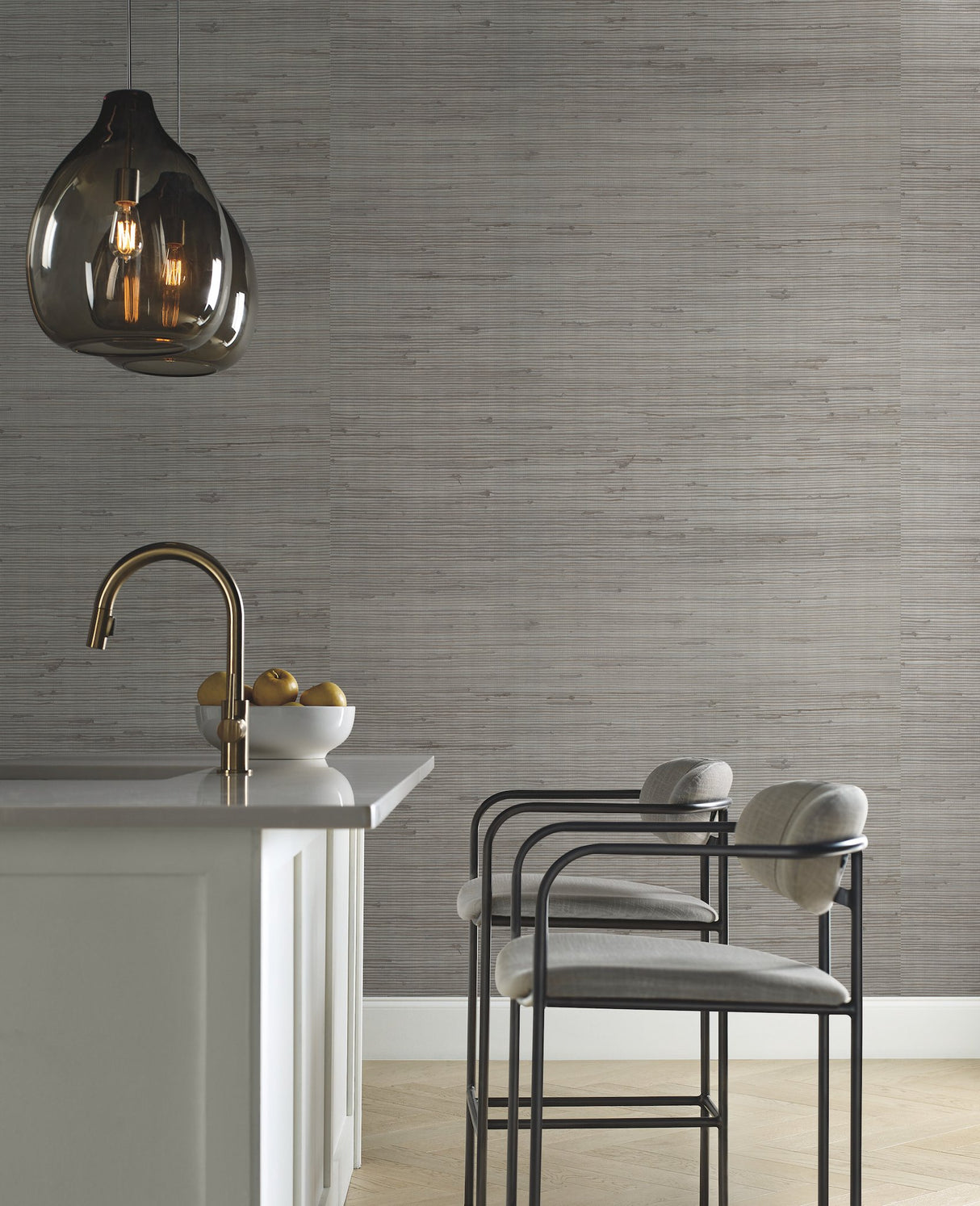 Jute Silver & Blue Metallic Grasscloth Wallpaper - Candice Olson Modern Nature 2nd Edition - York OS4324