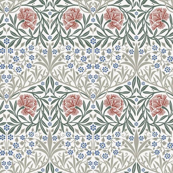 Oxford Union Pink Floral Vines Wallpaper roll by A‑Street Prints, 20.9 in x 33 ft (11 yds), non woven, straight match