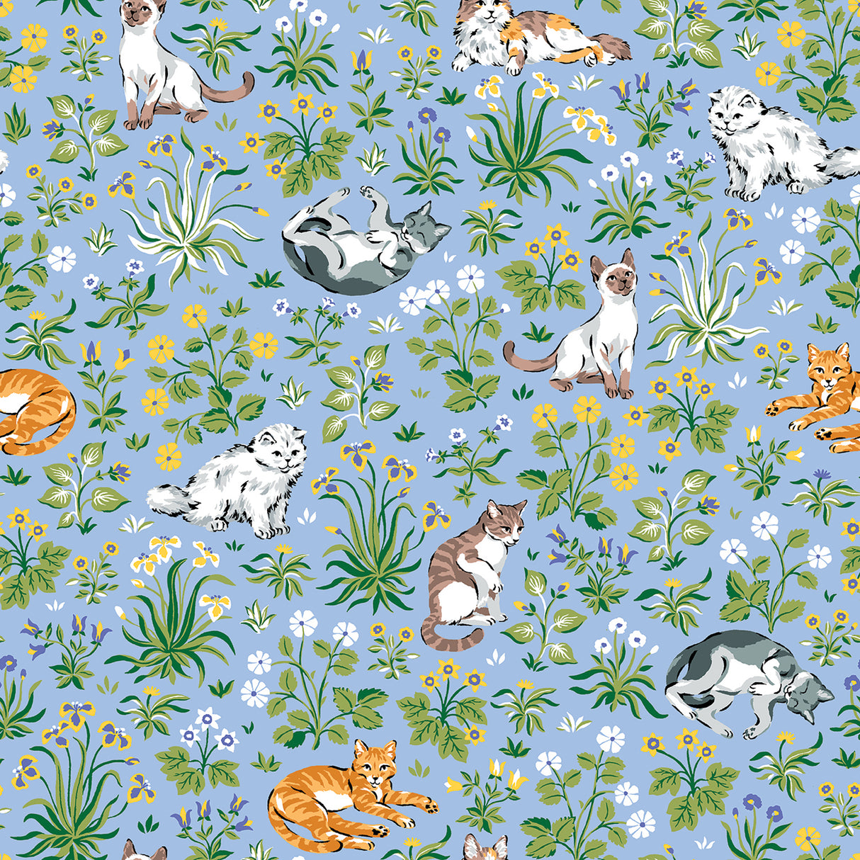 Must Love Cats Blue Peel and Stick Wallpaper by NuWallpaper - PFS6567