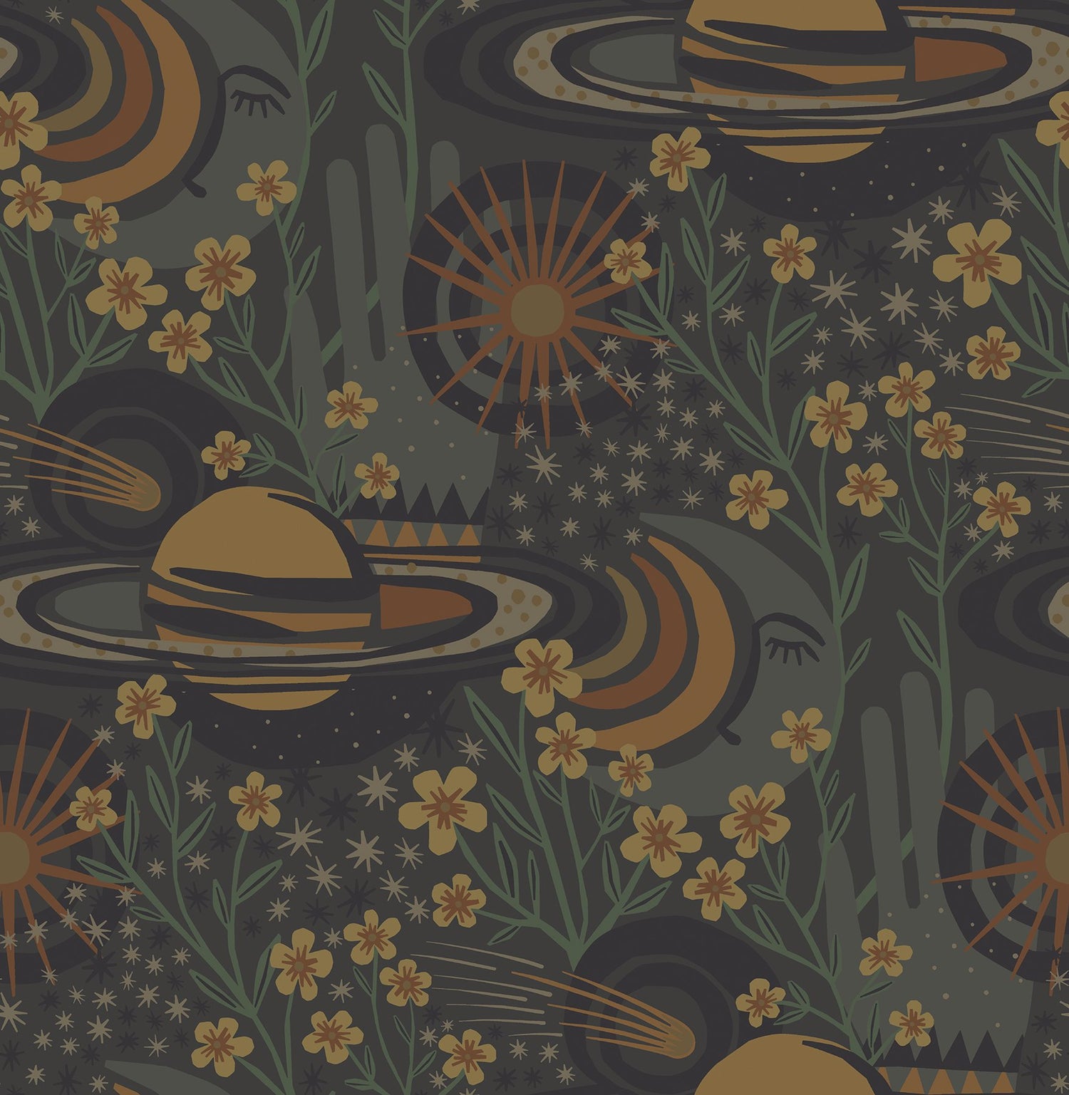 Ethereal Cosmos Smoke Peel & Stick Wallpaper with Bohemian Outer Space Motif - PLS4207