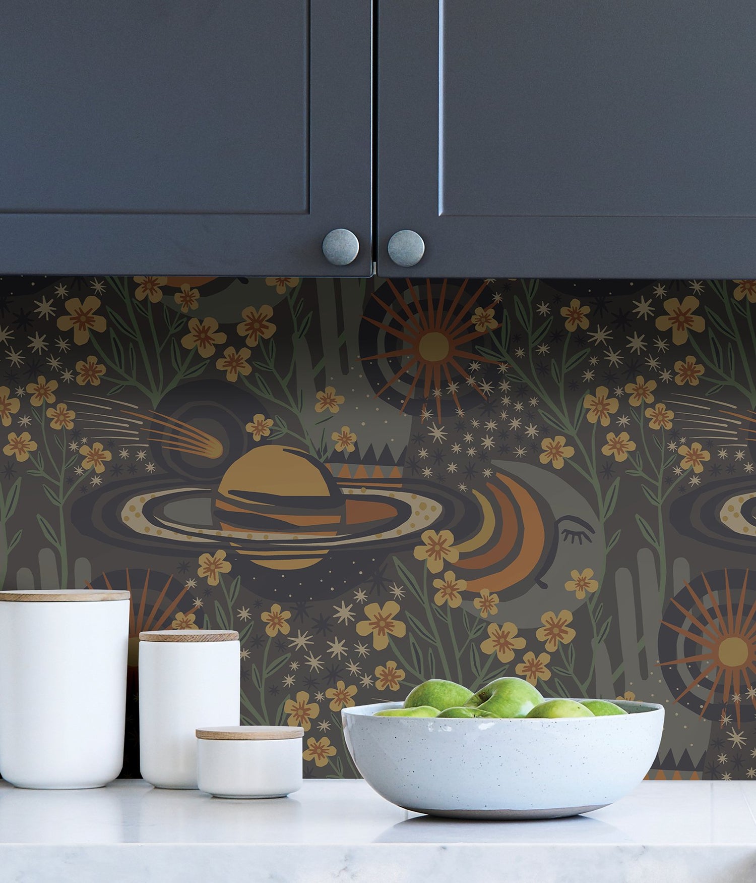 Ethereal Cosmos Smoke Peel & Stick Wallpaper with Bohemian Outer Space Motif - PLS4207