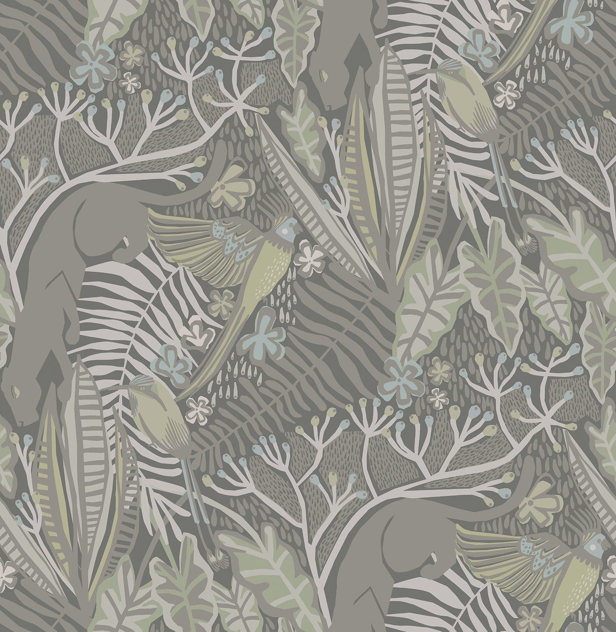 Poise Grey Mint Peel & Stick Wallpaper