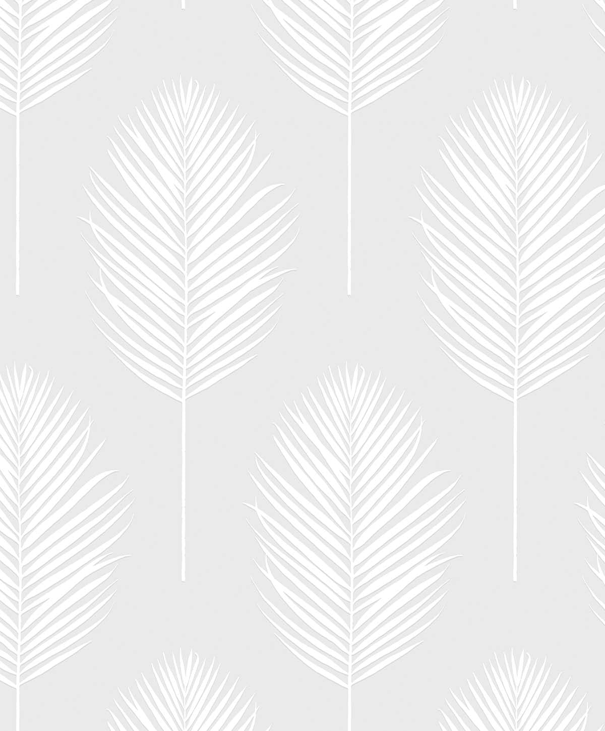 Off-white palm leaf paintable peel and stick wallpaper with matte finish