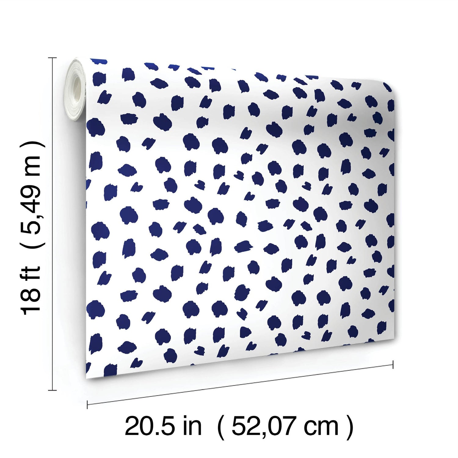 Spot The Fun Polka Dots Blue Peel & Stick Wallpaper with Abstract Polka Dot Pattern, Modern Style - PP4700