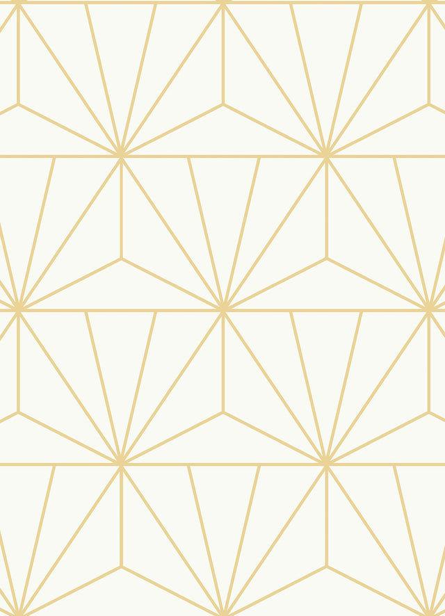 Geometric Gold Standard Peel & Stick Wallpaper Gold with Art Deco Geometric Pattern - PP4703