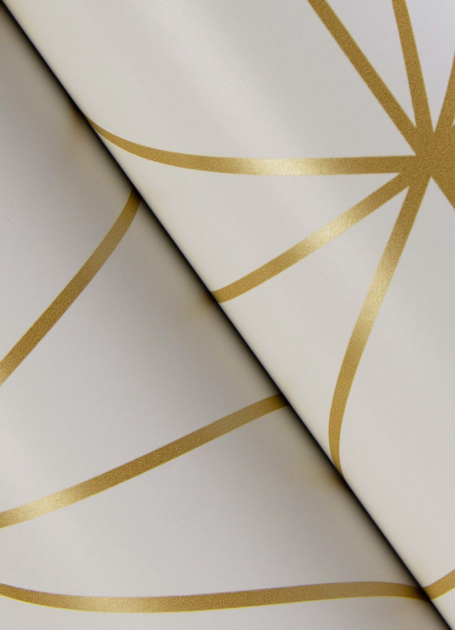 Geometric Gold Standard Peel & Stick Wallpaper Gold with Art Deco Geometric Pattern - PP4703