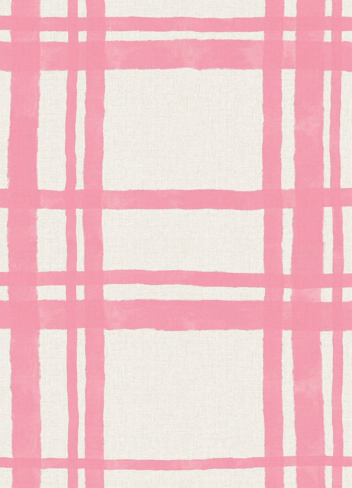 Plaid Think Pink Geometric Peel & Stick Wallpaper with Modern Graphic Plaid Pattern - NuWallpaper PP4706