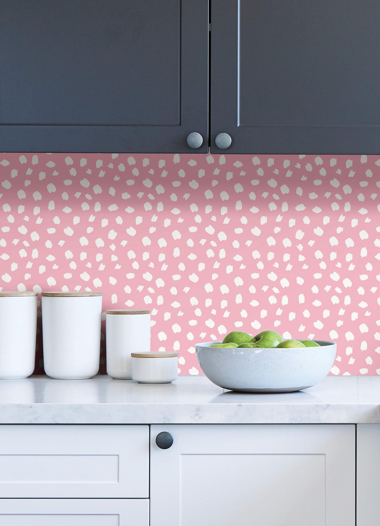 Pink You Can Pink by InHome Playful Dalmatian Spot Pattern Peel and Stick Wallpaper for Walls Drawers and Surfaces - WallPops PPS4767