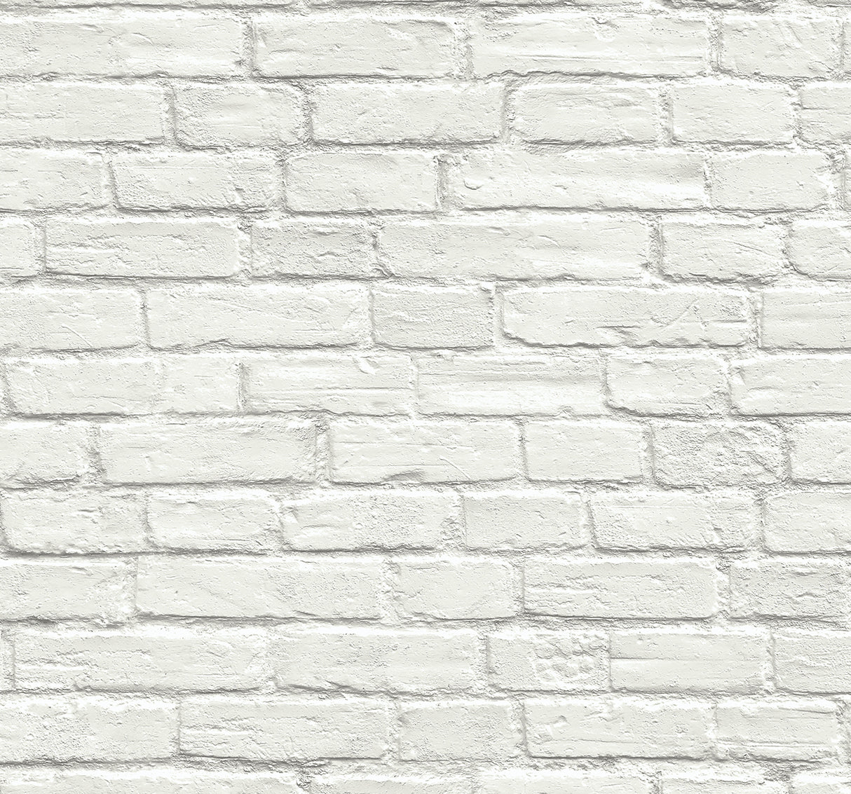 Off-white industrial faux brick prepasted wallpaper with matte finish