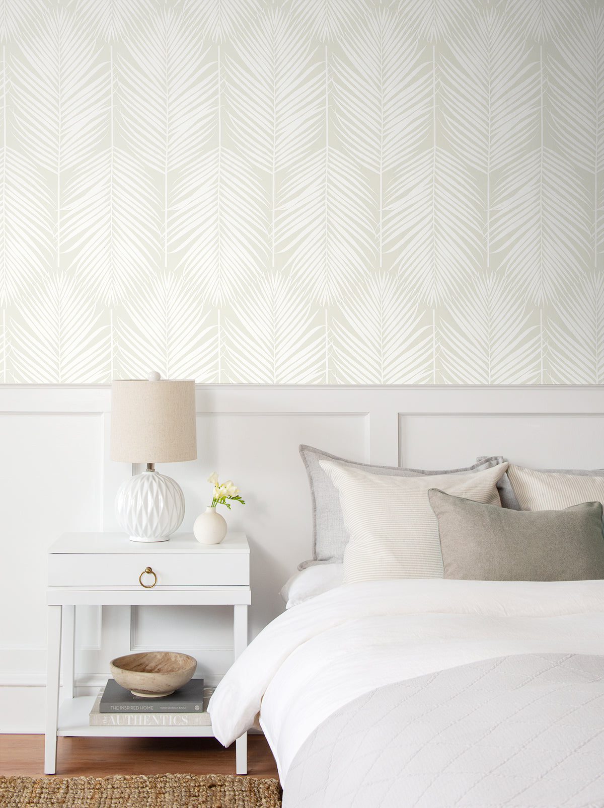 Palm Silhouette Sea Salt by Prepasted Online Botanical Wallpaper – Seabrook Designs PR11405