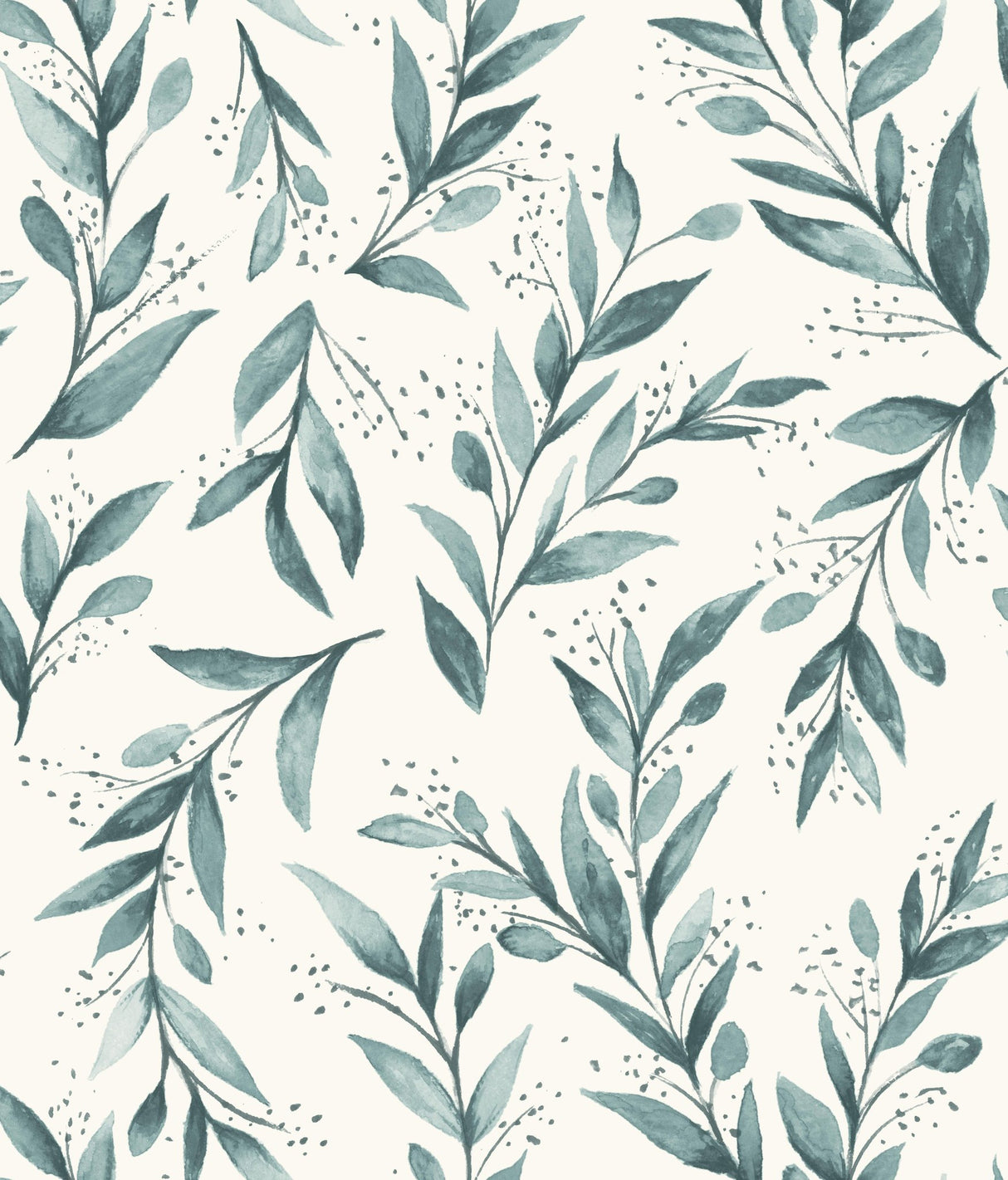 Olive Branch Teal Peel & Stick Wallpaper with Botanical Farmhouse Style - York PSW1002RL