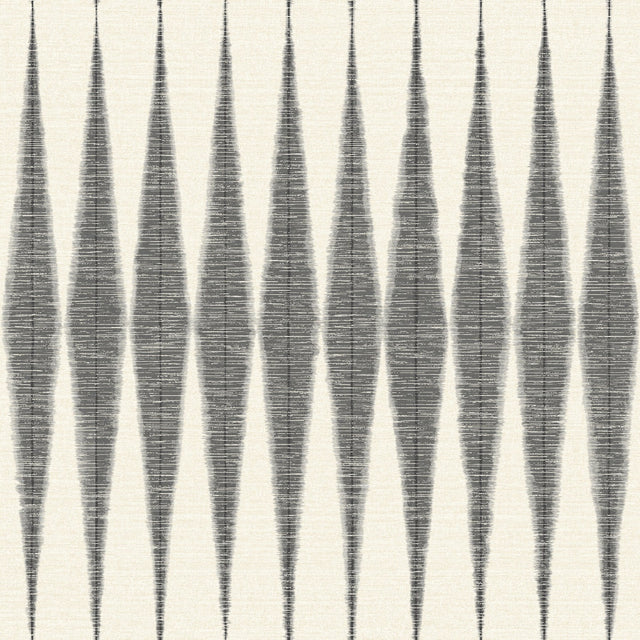 Magnolia Home Handloom Black Peel & Stick Wallpaper with Bohemian Geometric Pattern - York PSW1004RL