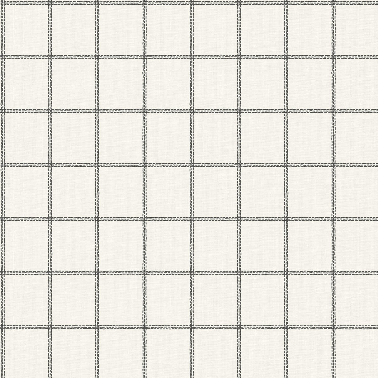 Sunday Best Black Peel & Stick Wallpaper with Plaid Grid Pattern - York PSW1023RL
