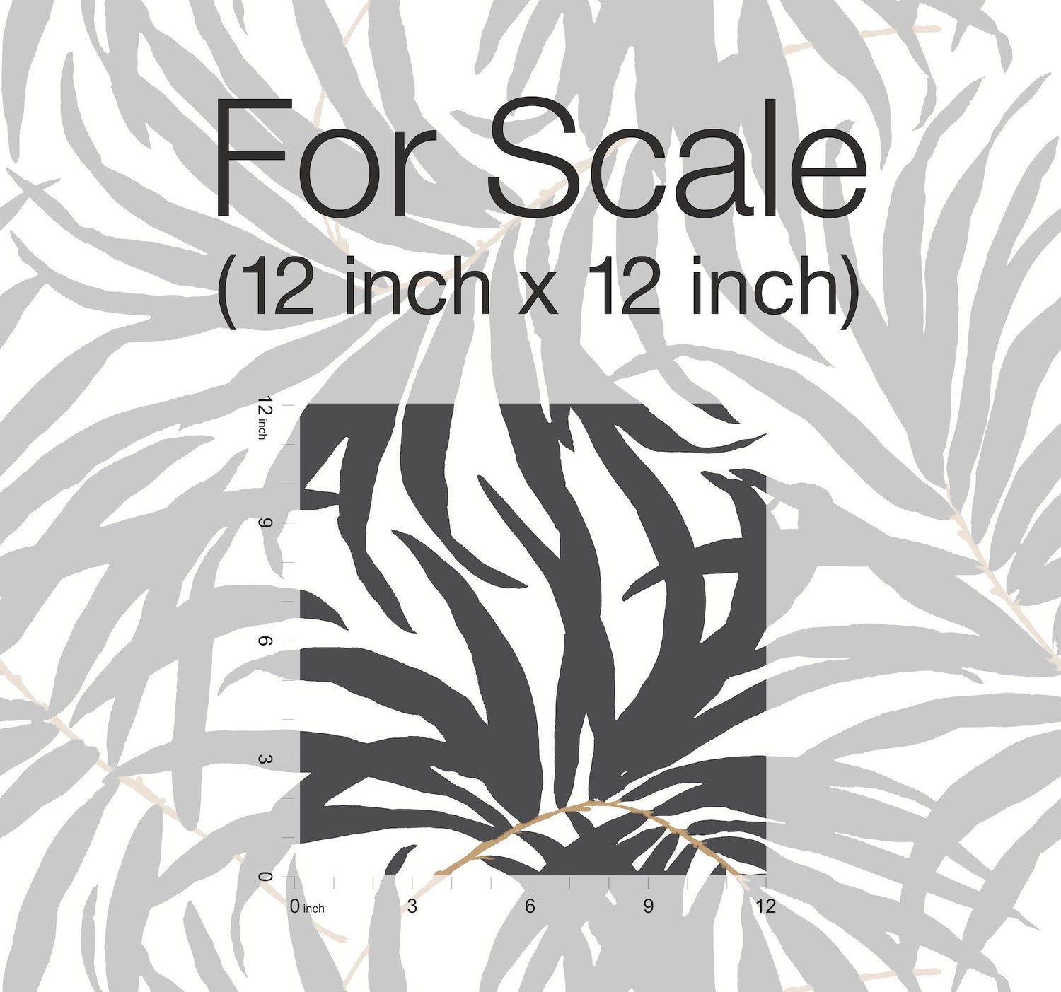 Bali Leaves Black Peel & Stick Wallpaper with Bohemian Palm Leaf Pattern - York PSW1029RL