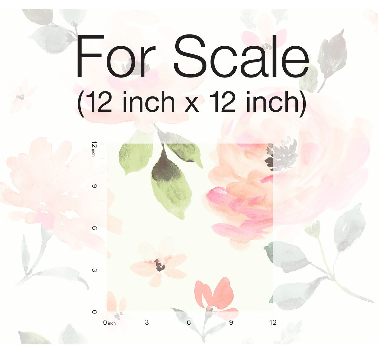 Watercolor Blooms Coral Peel & Stick Wallpaper with Botanical Watercolor Floral - York PSW1073RL