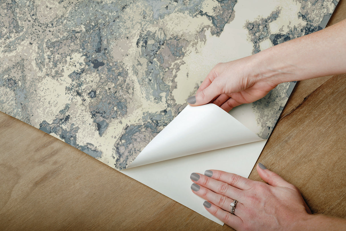 Inner Beauty Mist Peel & Stick Wallpaper with Geode Kaleidoscope Pattern - York PSW1090RL