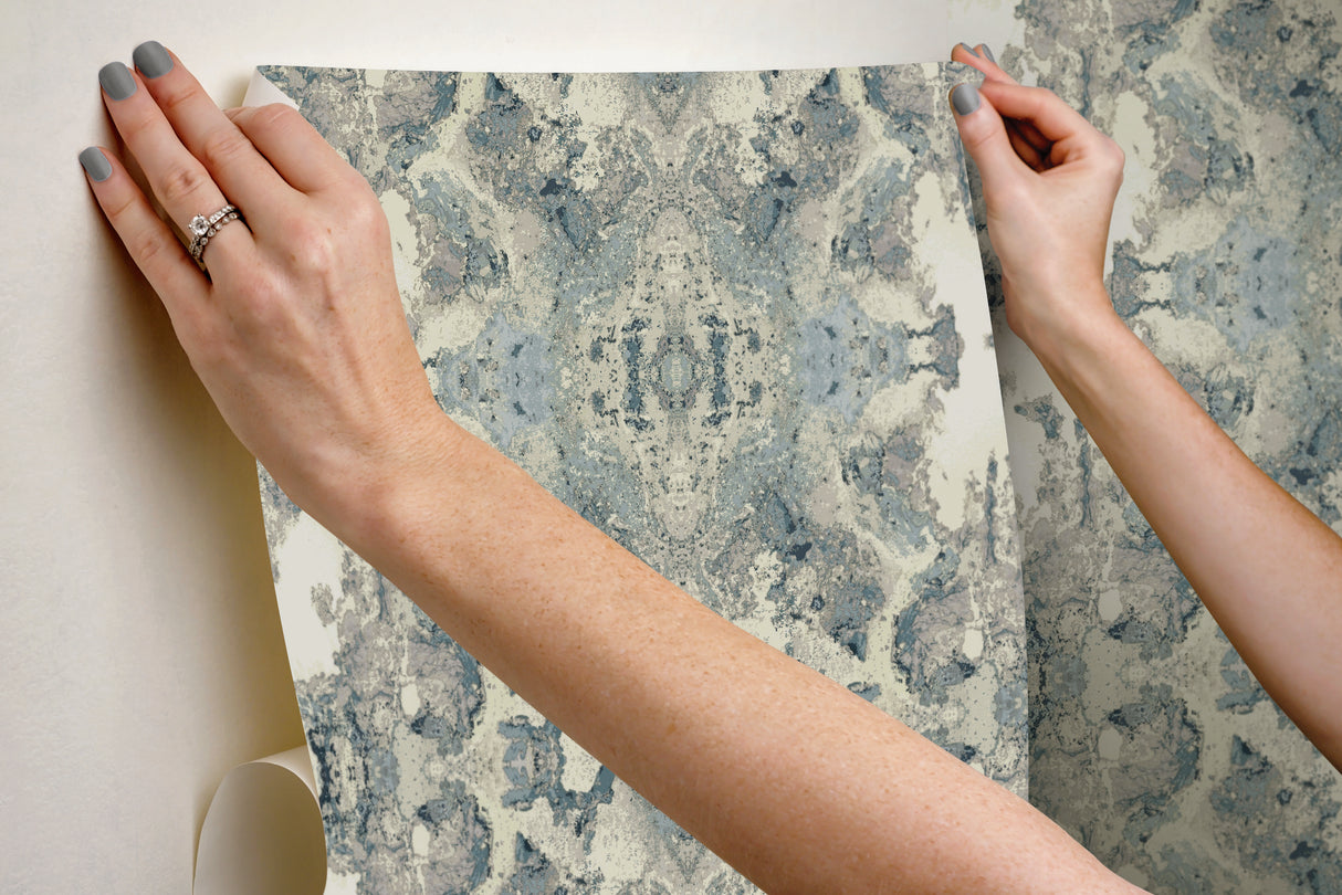 Inner Beauty Mist Peel & Stick Wallpaper with Geode Kaleidoscope Pattern - York PSW1090RL