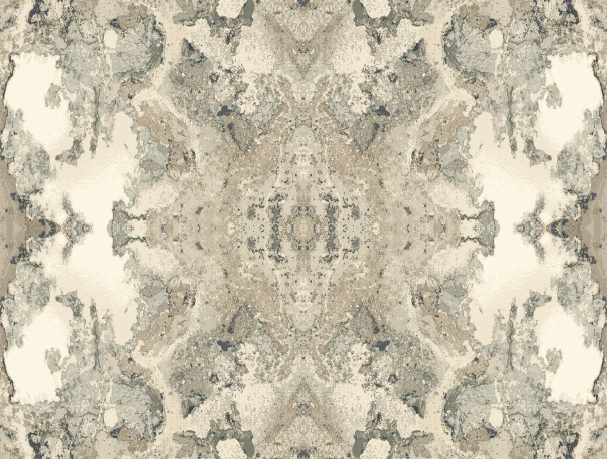 Inner Beauty Grey Peel & Stick Wallpaper with Abstract Geode Motif - York PSW1092RL