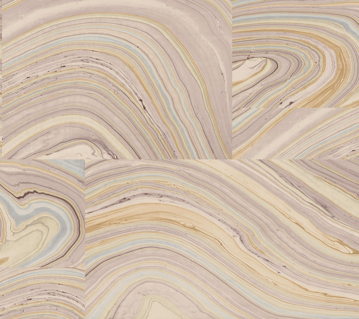 Onyx Purple Peel & Stick Wallpaper with Bohemian Marbled Tile Motif - York PSW1093RL