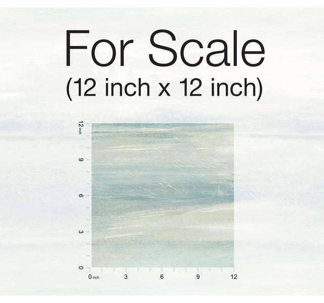 Soothing Mists Scenic Blue Peel & Stick Wallpaper with Abstract Canvas Wash - York PSW1099RL