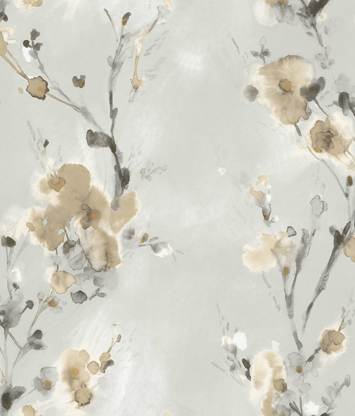 Charm Neutral Peel & Stick Wallpaper with Botanical Watercolor Motif - York PSW1101RL