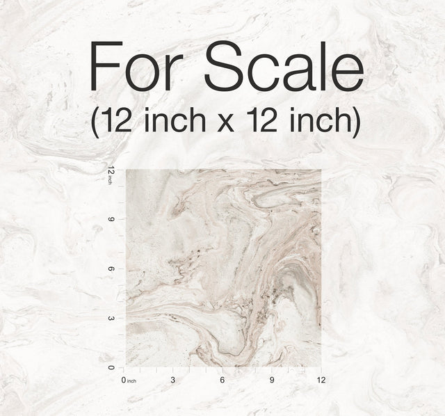 Oil & Marble Clay & Taupe Peel & Stick Wallpaper with Bohemian Marble Pattern - York PSW1125RL