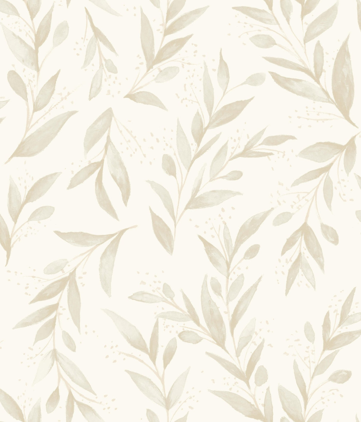 Magnolia Home Olive Branch Beige Peel & Stick Wallpaper with Botanical Farmhouse Style - York PSW1158RL