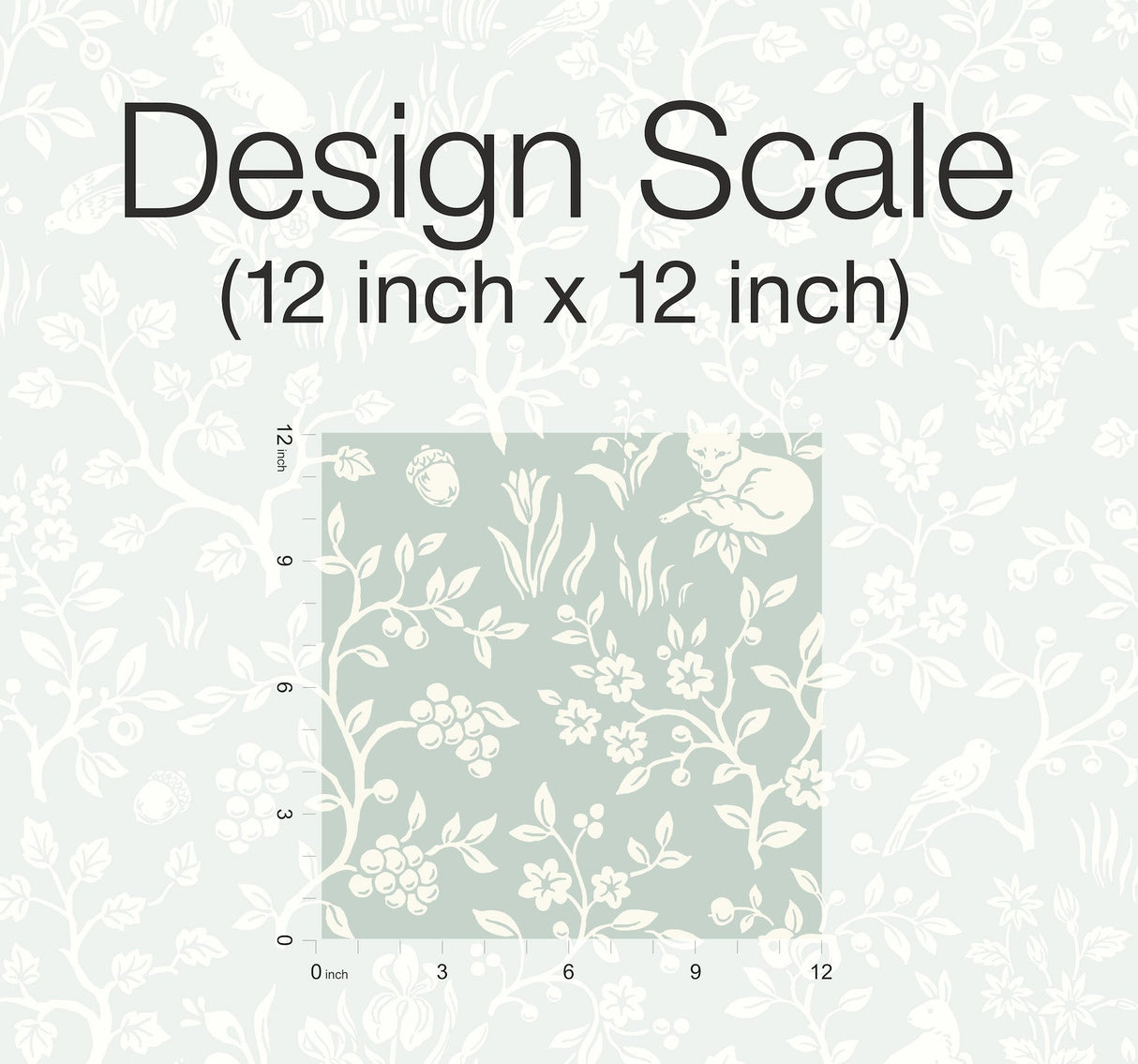 Magnolia Home Fox & Hare Green Peel & Stick Wallpaper with Folklore Animal Motif - York PSW1167RL