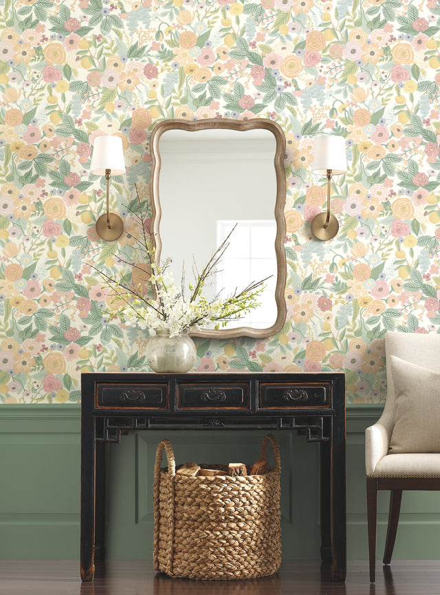 Garden Party Pastel Premium Peel & Stick Wallpaper with Floral Botanical Pattern - York PSW1199RL